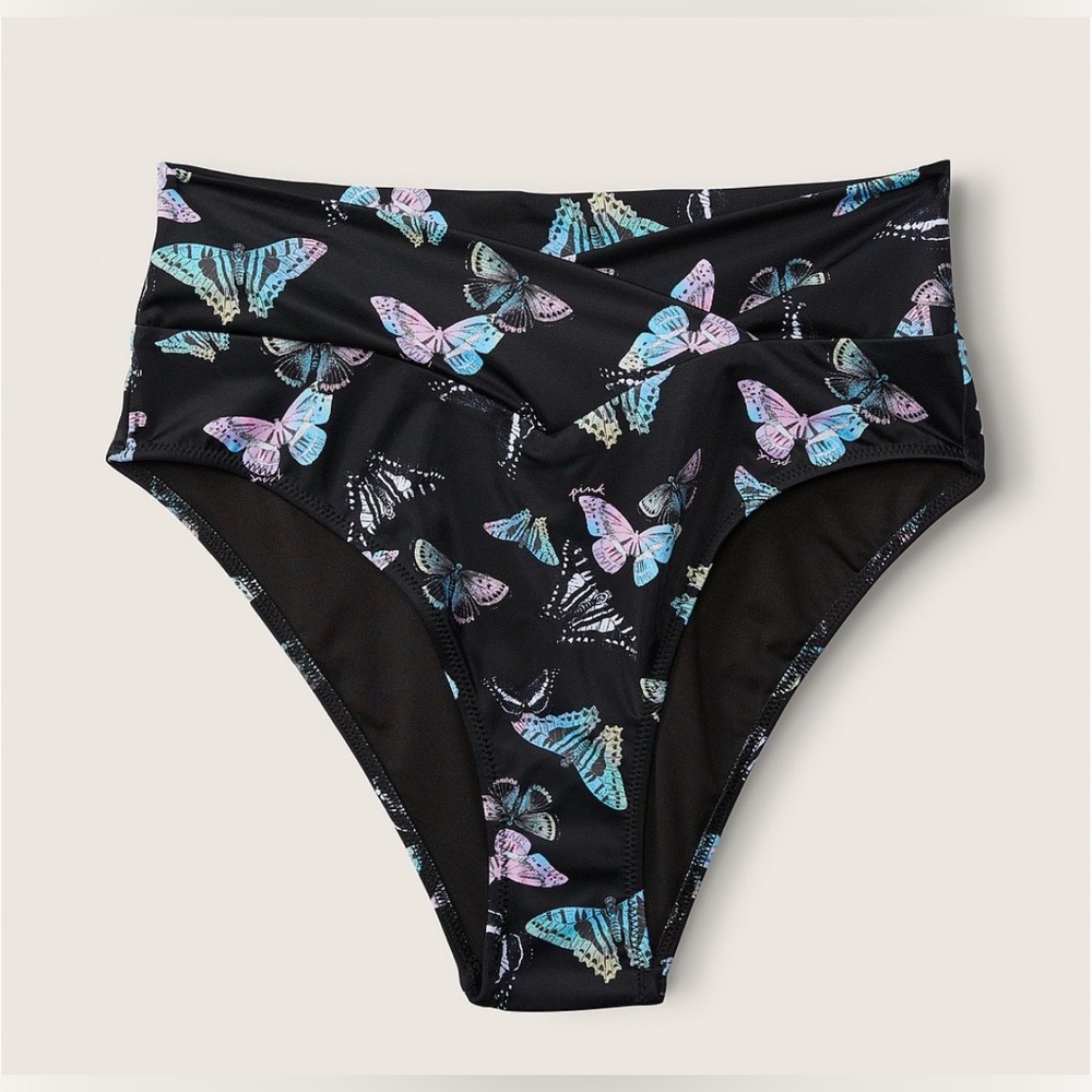 PINK Victoria's Secret Black Butterfly Bikini Bottom- Size 2XL NWT